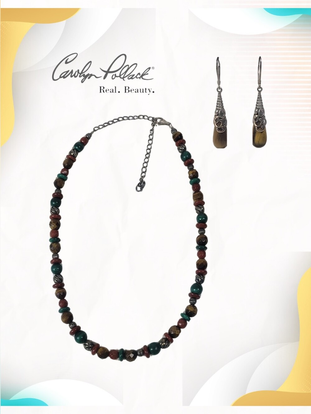 Carolyn Pollack Beaded Necklace + Earrings
